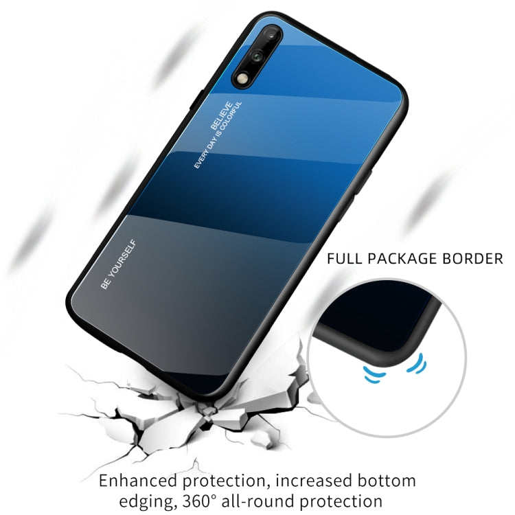 Gradient Color Glass Case, For Huawei Enjoy 10, For Galaxy A90 5G, For Xiaomi Mi CC9 Pro