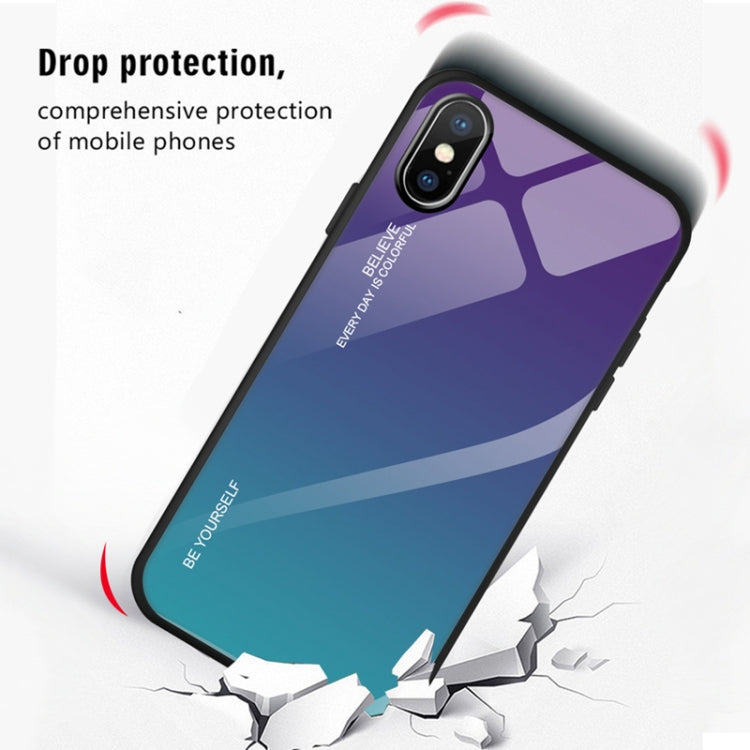 Gradient Color Glass Case, For iPhone XS / X, For Huawei Honor 9X, For Galaxy A8s