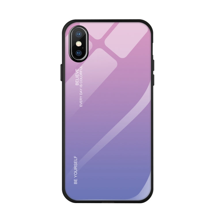 Gradient Color Glass Case, For iPhone XS / X, For Huawei Honor 9X, For Galaxy A8s