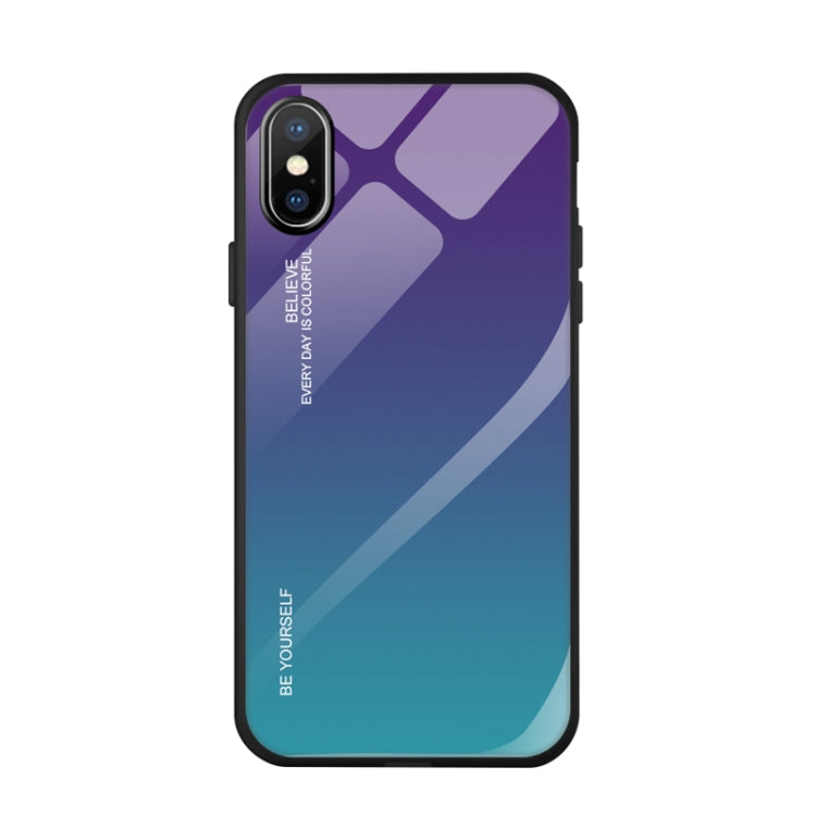 Gradient Color Glass Case, For iPhone XS / X, For Huawei Honor 9X, For Galaxy A8s