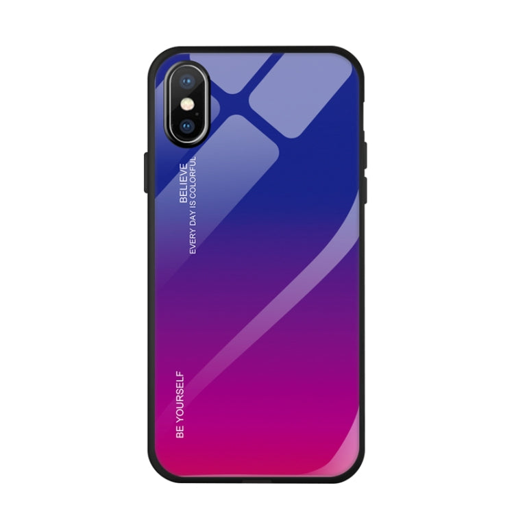 Gradient Color Glass Case, For iPhone XS / X, For Huawei Honor 9X, For Galaxy A8s