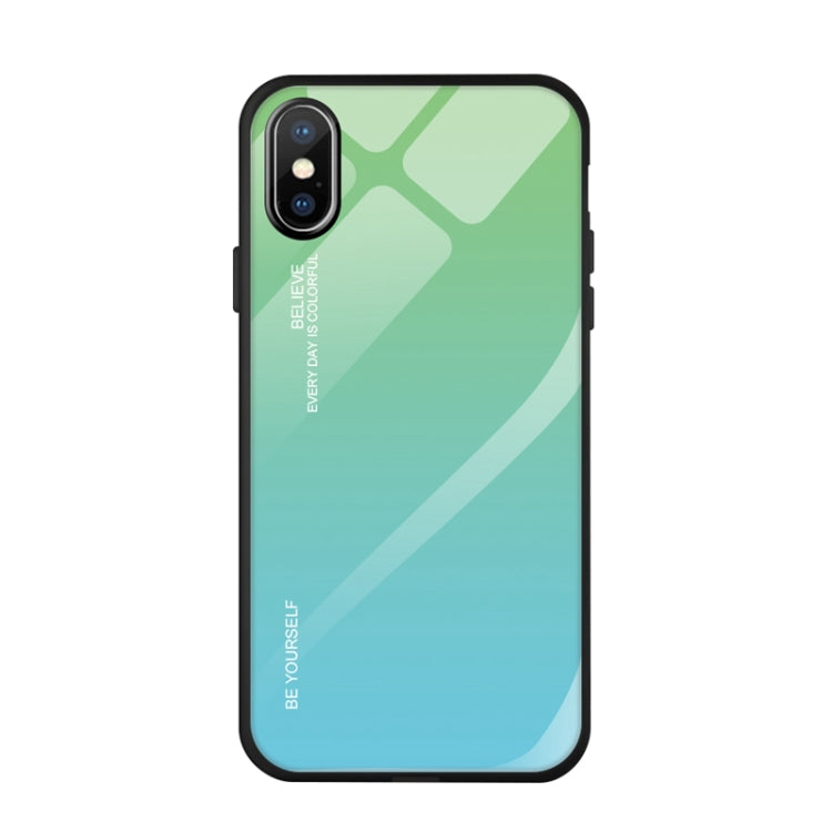 Gradient Color Glass Case, For iPhone XS / X, For Huawei Honor 9X, For Galaxy A8s