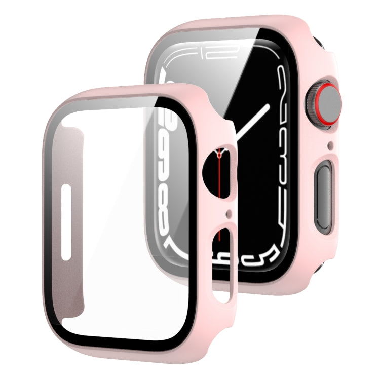 2 in 1 PC Frame + Tempered Glass Protector Case, For Apple Watch Series 8 / 7 41mm, For Apple Watch Series 8 / 7 45mm, For Apple Watch Series 9 / 8 / 7 45mm