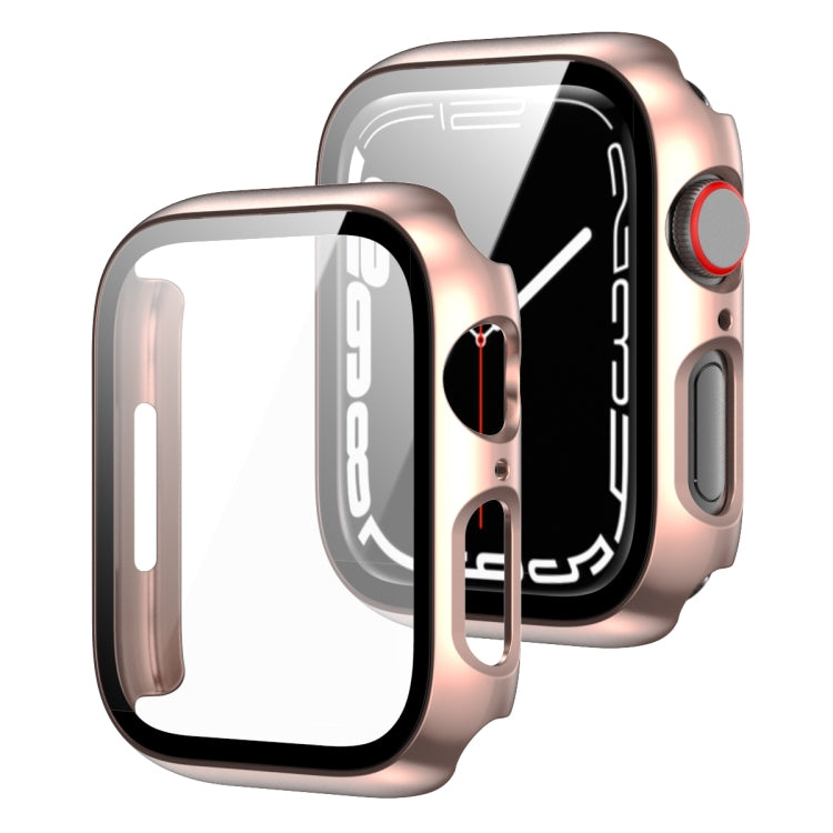 2 in 1 PC Frame + Tempered Glass Protector Case, For Apple Watch Series 8 / 7 41mm, For Apple Watch Series 8 / 7 45mm, For Apple Watch Series 9 / 8 / 7 45mm