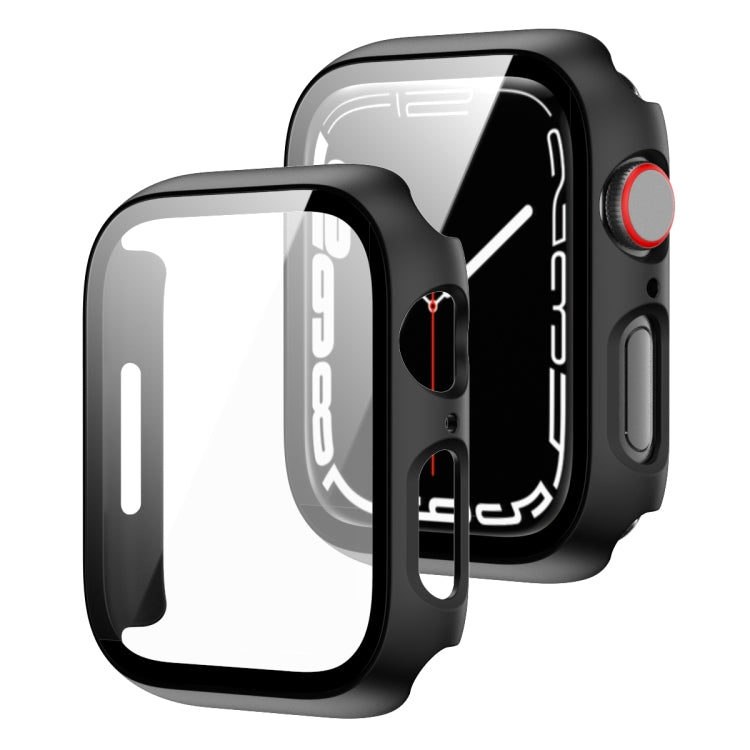 2 in 1 PC Frame + Tempered Glass Protector Case, For Apple Watch Series 8 / 7 41mm, For Apple Watch Series 8 / 7 45mm, For Apple Watch Series 9 / 8 / 7 45mm