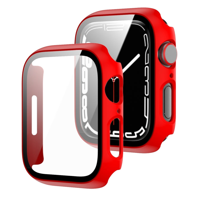 2 in 1 PC Frame + Tempered Glass Protector Case, For Apple Watch Series 8 / 7 41mm, For Apple Watch Series 8 / 7 45mm, For Apple Watch Series 9 / 8 / 7 45mm