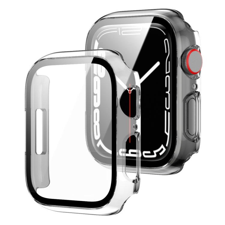 2 in 1 PC Frame + Tempered Glass Protector Case, For Apple Watch Series 8 / 7 41mm, For Apple Watch Series 8 / 7 45mm, For Apple Watch Series 9 / 8 / 7 45mm
