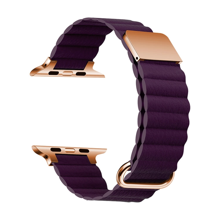 Magnetic Leather Strap Watchband For Apple Watch Series, 7 41mm / 6&SE&5&4 40mm / 3&2&1 38mm, 7 45mm / 6&SE&5&4 44mm / 3&2&1 42mm