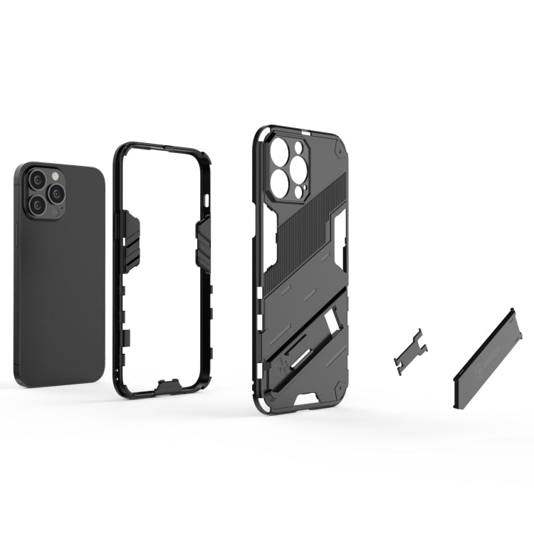 Punk Armor 2 in 1 PC + TPU Phone Case with Invisible Holder, For iPhone 13 Pro Max