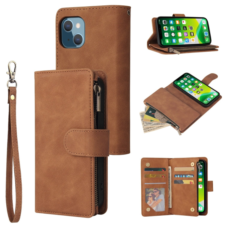Multifunctional Phone Leather Case with Card Slot & Holder & Zipper Wallet & Photo Frame