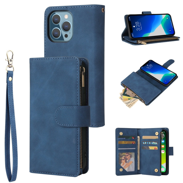 Multifunctional Phone Leather Case with Card Slot & Holder & Zipper Wallet & Photo Frame