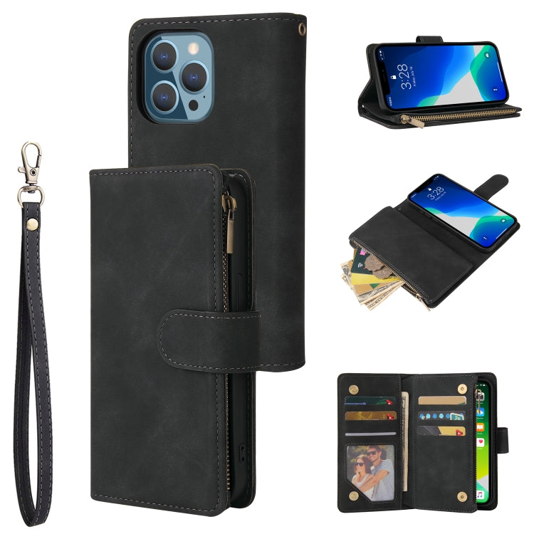 Multifunctional Phone Leather Case with Card Slot & Holder & Zipper Wallet & Photo Frame