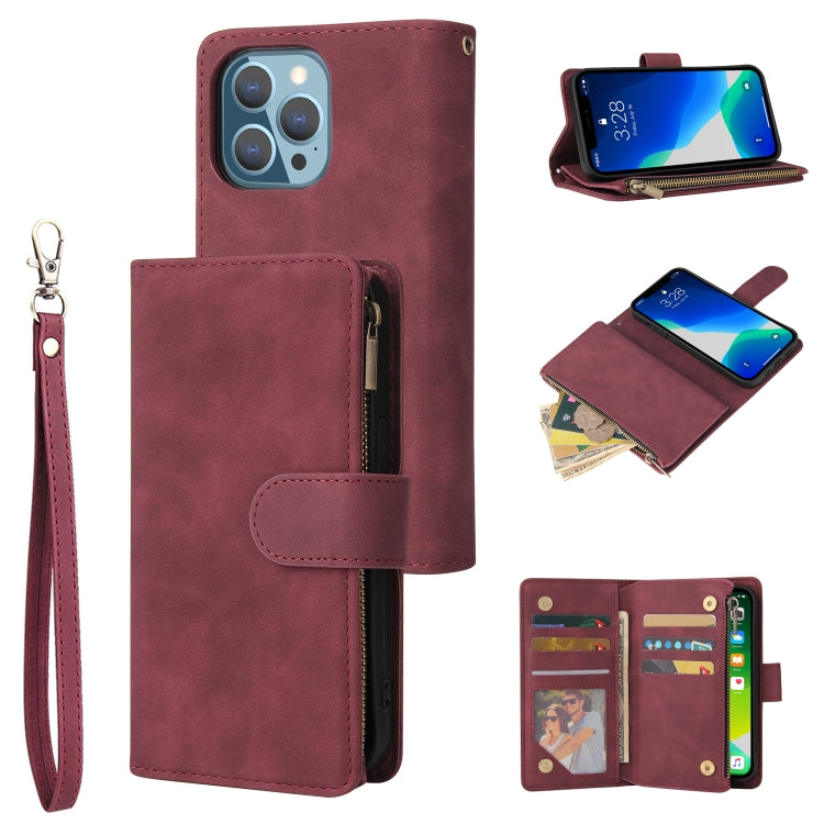 Multifunctional Phone Leather Case with Card Slot & Holder & Zipper Wallet & Photo Frame