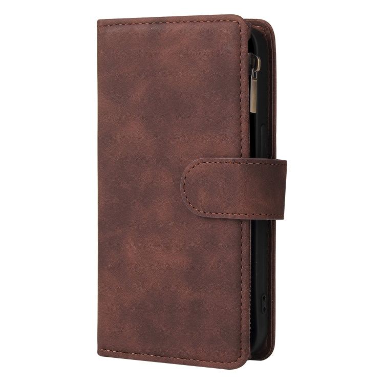 Multifunctional Phone Leather Case with Card Slot & Holder & Zipper Wallet & Photo Frame