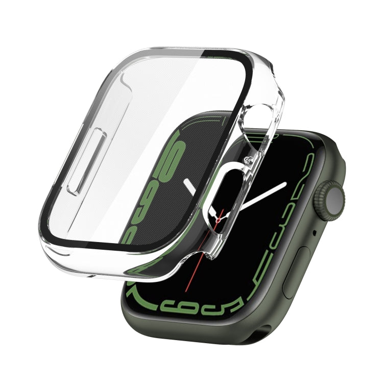 Electroplating Shockproof PC Protective Case with Tempered Glass Film, For Apple Watch Series 9 / 8 / 7 41mm, For Apple Watch Series 9 / 8 / 7 45mm