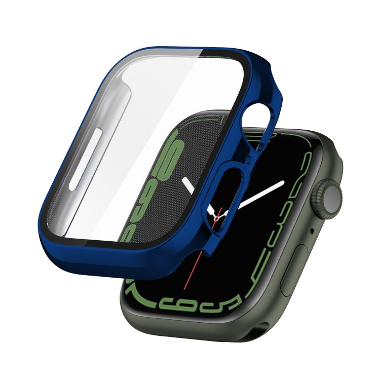 Electroplating Shockproof PC Protective Case with Tempered Glass Film, For Apple Watch Series 9 / 8 / 7 41mm, For Apple Watch Series 9 / 8 / 7 45mm