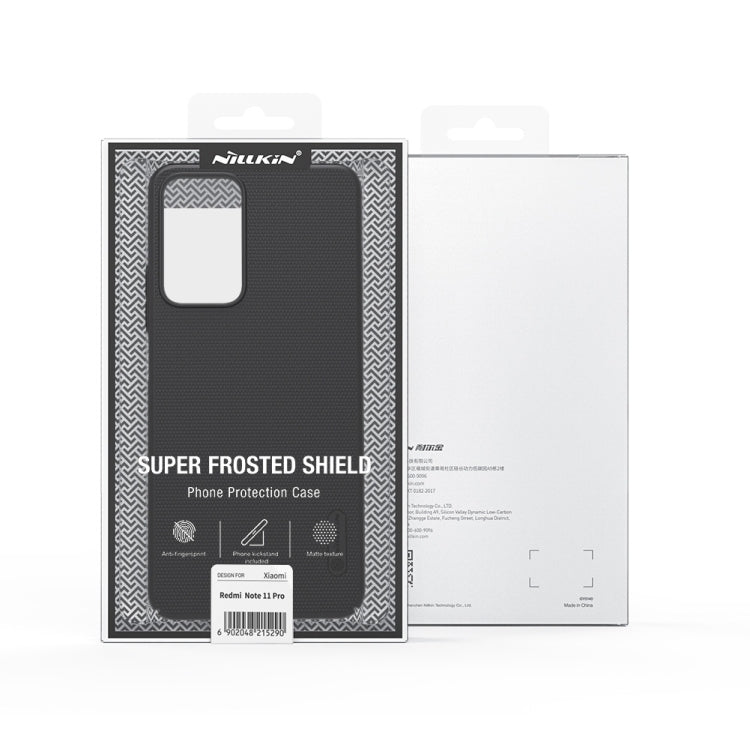 For Xiaomi Redmi Note 11 Pro Glogal / 11 Pro Glogal 5G / 11 Pro+ 5G India / 11E Pro 5G NILLKIN Frosted Concave-convex Texture PC Case (Black)