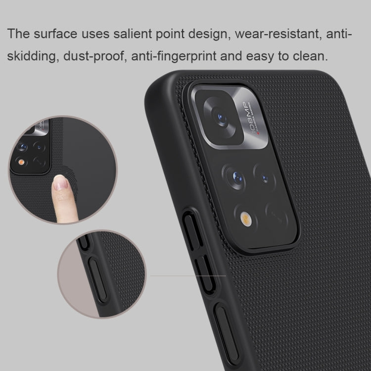 For Xiaomi Redmi Note 11 Pro Glogal / 11 Pro Glogal 5G / 11 Pro+ 5G India / 11E Pro 5G NILLKIN Frosted Concave-convex Texture PC Case (Black)