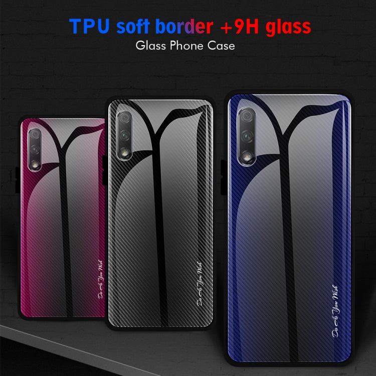 Texture Gradient Glass Protective Case, For Honor 9X, For OnePlus 7, For Huawei Mate 30 Pro, For Huawei P30 Pro