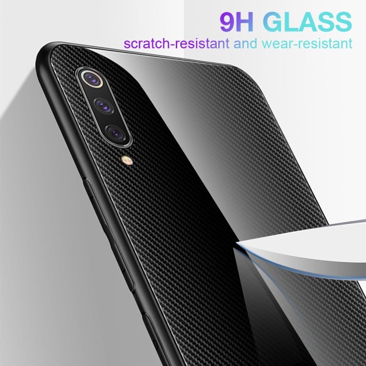Texture Gradient Glass Protective Case, For Xiaomi 9 SE, For Xiaomi CC9 / A3 Lite