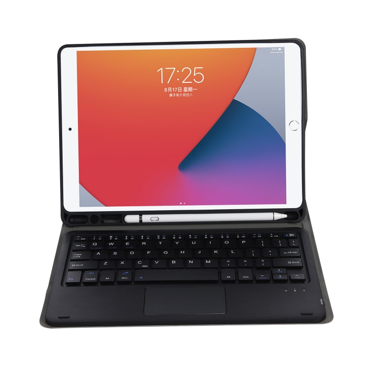 Étui clavier Bluetooth A07B-A en cuir texturé agneau avec touches carrées et contrôle tactile pour iPad, iPad 9.7 (2018 et 2017) / Pro 9.7 (Air 2) et iPad Pro 10.5 (10.2) (2021 et 2020) / Air 3