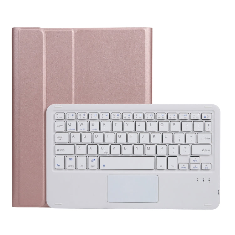 A07B-A Lambskin Texture Square Keycap Bluetooth Keyboard Leather Case with Touch Control For iPad, For iPad 9.7 2018 & 2017 / Pro 9.7 inch / Air 2, For iPad Pro 10.5 inch / 10.2 2021 & 2020 & 2019 / Air 3������������������������������������������������...