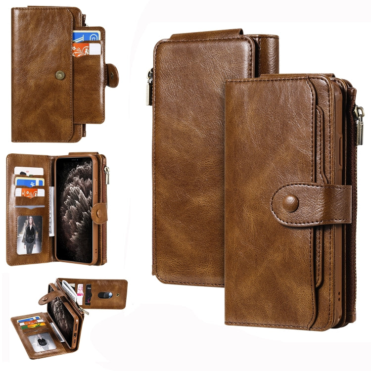 Retro Multifunctional Horizontal Flip PU Leather Case with Card Slot & Holder & Wallet & Photo Frame