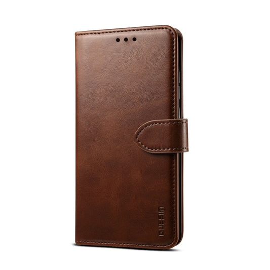Horizontal flip design showing interior card slot compartments and holder
