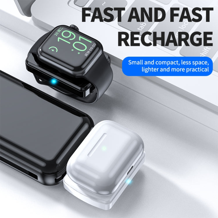 JJT-997 Type-C Interface Earphone and Watch Double-sided Wireless Charger for AirPods & iWatch