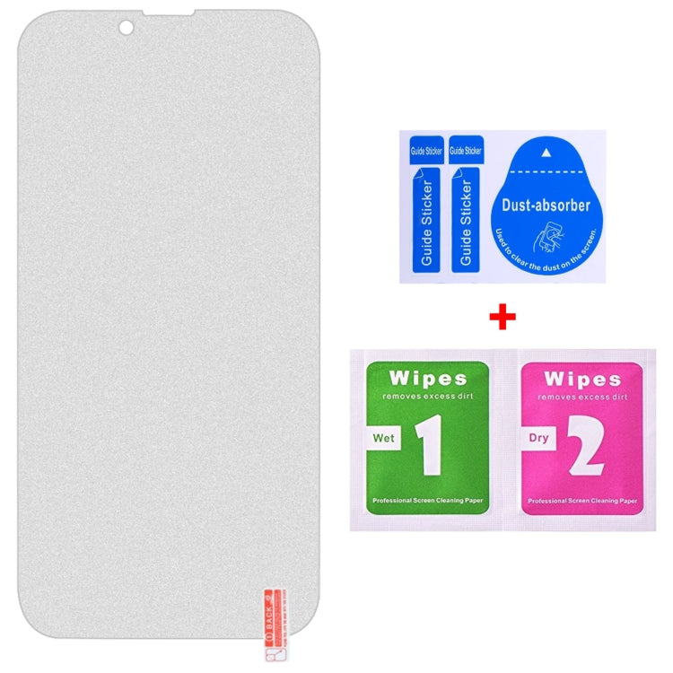 For iPhone 16e / 13 / 13 Pro 10pcs Transparent Frosted Full Screen Tempered Glass Film