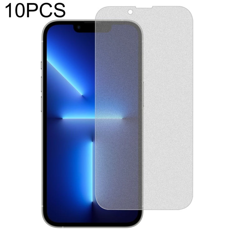 For iPhone 16e / 13 / 13 Pro 10pcs Transparent Frosted Full Screen Tempered Glass Film