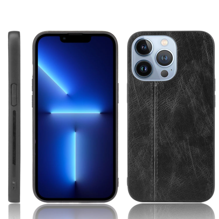 Sewing Cow Leather Soft PC Case, For iPhone 13, For iPhone 13 Pro, For iPhone 13 Pro Max