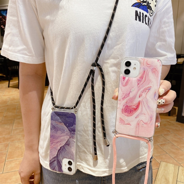 Marble Pattern Lanyard Phone Case