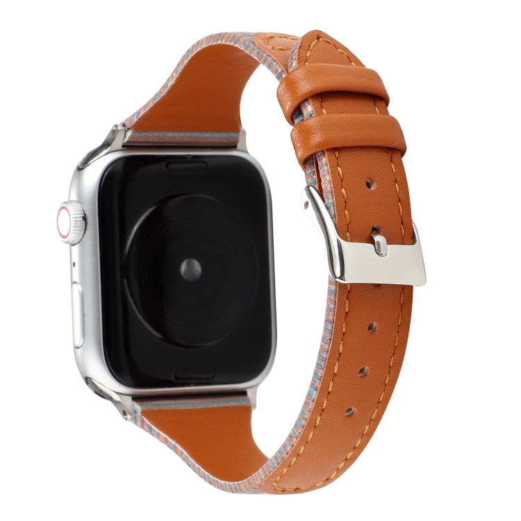 Stitching Stripes Genuine Leather Strap  Watchband, For Apple Watch Series, For Apple Watch Series 5