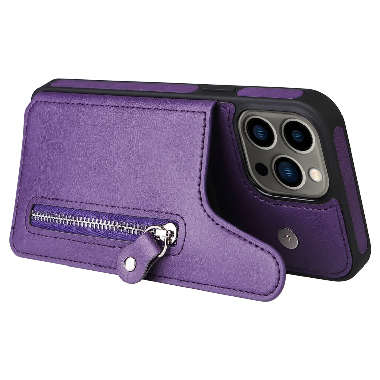 Solid Color Double Buckle Zipper Shockproof Phone Case, For iPhone 13 Pro Max, For iPhone 13 Pro, For iPhone 13, For iPhone 13 mini