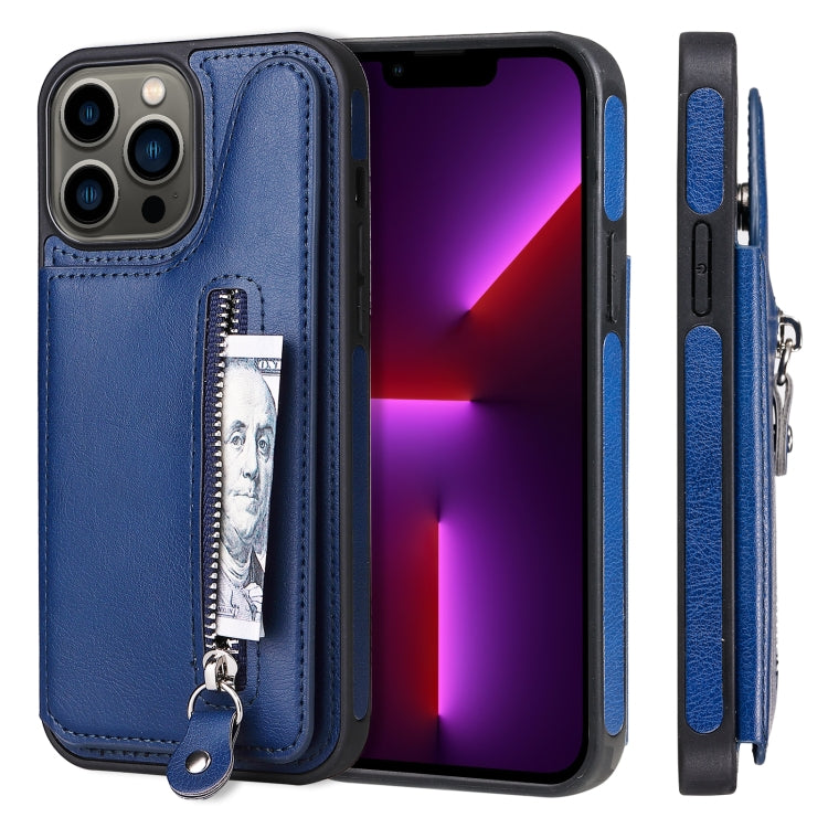Solid Color Double Buckle Zipper Shockproof Phone Case, For iPhone 13 Pro Max, For iPhone 13 Pro, For iPhone 13, For iPhone 13 mini