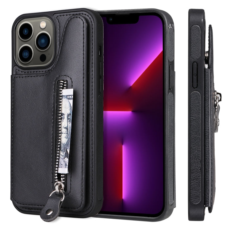Solid Color Double Buckle Zipper Shockproof Phone Case, For iPhone 13 Pro Max, For iPhone 13 Pro, For iPhone 13, For iPhone 13 mini