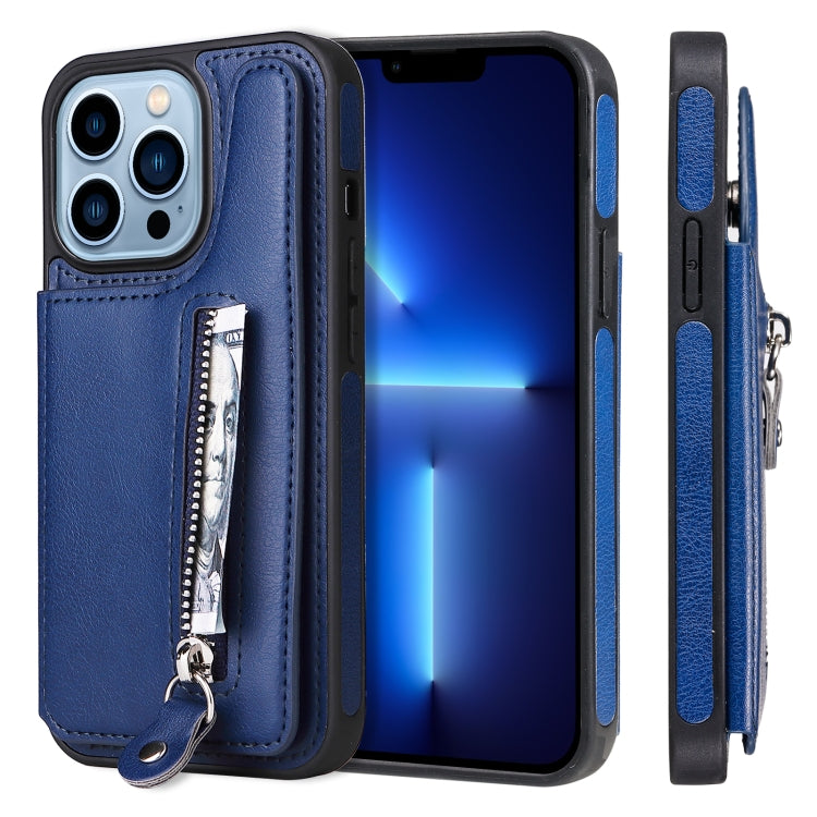 Solid Color Double Buckle Zipper Shockproof Phone Case, For iPhone 13 Pro Max, For iPhone 13 Pro, For iPhone 13, For iPhone 13 mini
