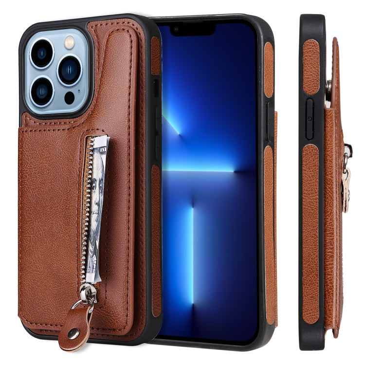 Solid Color Double Buckle Zipper Shockproof Phone Case, For iPhone 13 Pro Max, For iPhone 13 Pro, For iPhone 13, For iPhone 13 mini