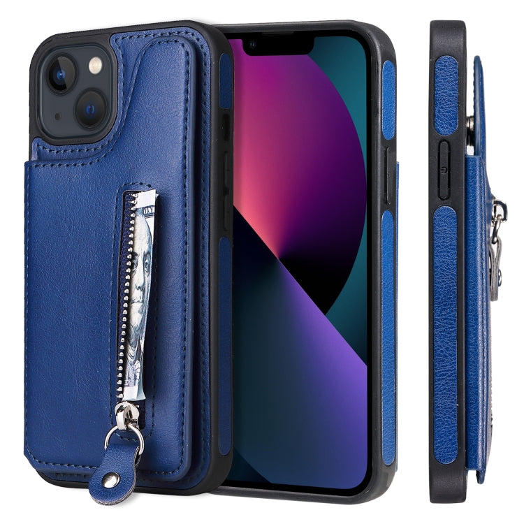 Solid Color Double Buckle Zipper Shockproof Phone Case, For iPhone 13 Pro Max, For iPhone 13 Pro, For iPhone 13, For iPhone 13 mini