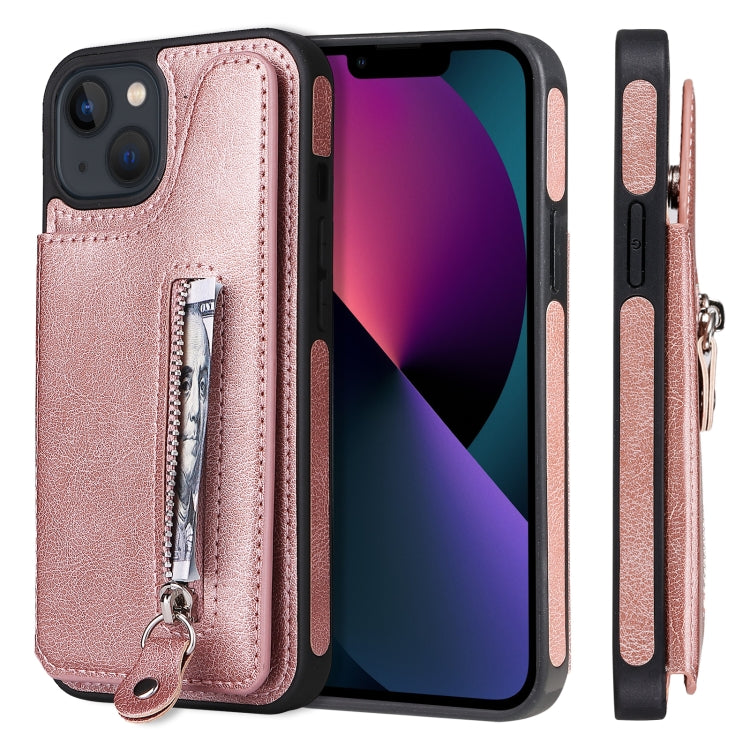 Solid Color Double Buckle Zipper Shockproof Phone Case, For iPhone 13 Pro Max, For iPhone 13 Pro, For iPhone 13, For iPhone 13 mini