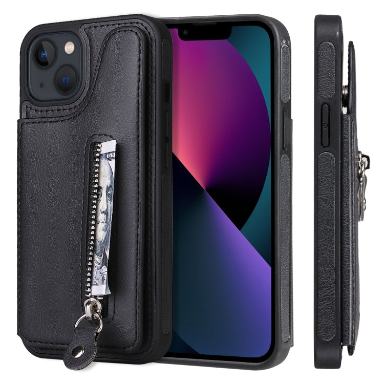 Solid Color Double Buckle Zipper Shockproof Phone Case, For iPhone 13 Pro Max, For iPhone 13 Pro, For iPhone 13, For iPhone 13 mini