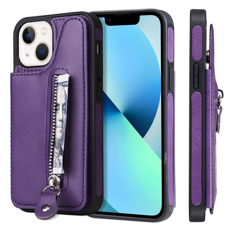 Solid Color Double Buckle Zipper Shockproof Phone Case, For iPhone 13 Pro Max, For iPhone 13 Pro, For iPhone 13, For iPhone 13 mini