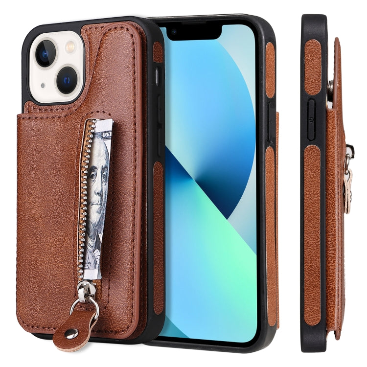 Solid Color Double Buckle Zipper Shockproof Phone Case, For iPhone 13 Pro Max, For iPhone 13 Pro, For iPhone 13, For iPhone 13 mini