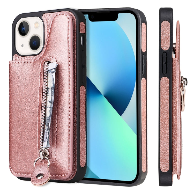 Solid Color Double Buckle Zipper Shockproof Phone Case, For iPhone 13 Pro Max, For iPhone 13 Pro, For iPhone 13, For iPhone 13 mini