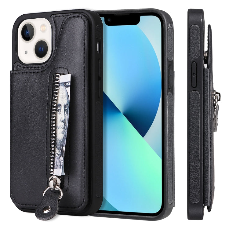 Solid Color Double Buckle Zipper Shockproof Phone Case, For iPhone 13 Pro Max, For iPhone 13 Pro, For iPhone 13, For iPhone 13 mini