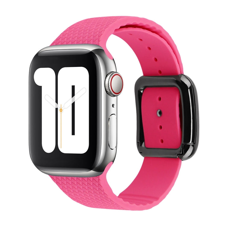 Black Buckle Silicone Watchband For Apple Watch Series, 7 41mm / 6&SE&5&4 40mm / 3&2&1 38mm
