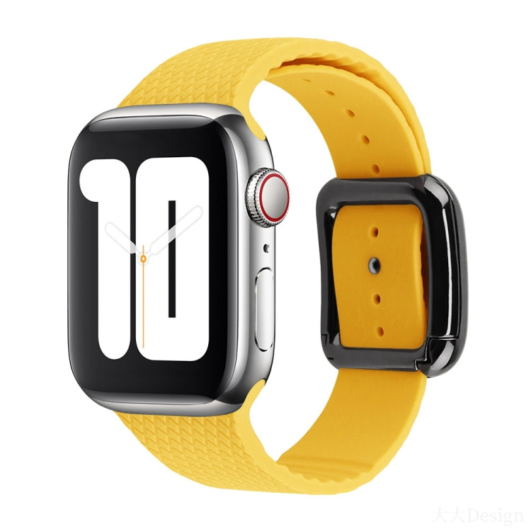 Black Buckle Silicone Watchband For Apple Watch Series, 7 41mm / 6&SE&5&4 40mm / 3&2&1 38mm