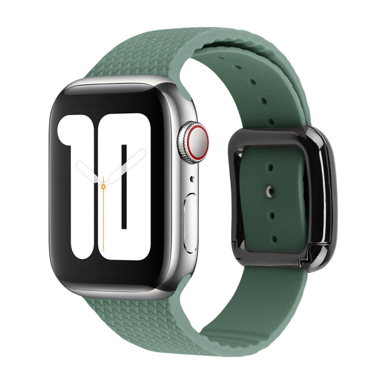 Black Buckle Silicone Watchband For Apple Watch Series, 7 41mm / 6&SE&5&4 40mm / 3&2&1 38mm
