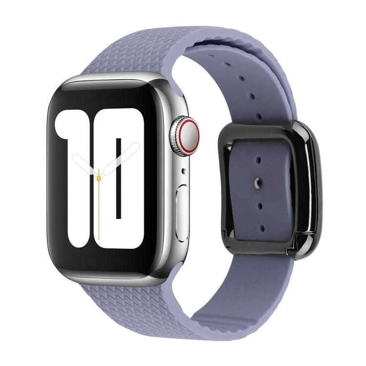Black Buckle Silicone Watchband For Apple Watch Series, 7 41mm / 6&SE&5&4 40mm / 3&2&1 38mm
